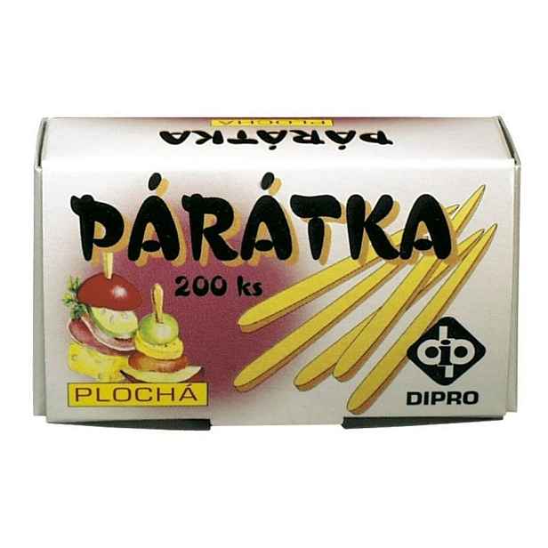 párátka 200ks, plochá, dřevo, EAN, pap.krab.