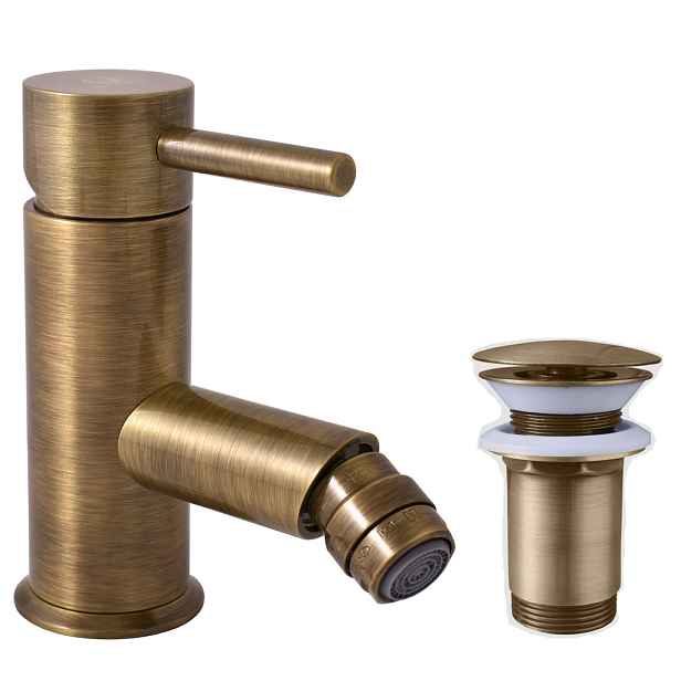 SEINA - Bidetová baterie s výpustí, Stará mosaz (Bronz), SE945.0KSM, RAV Slezák - připojení 3/8"
