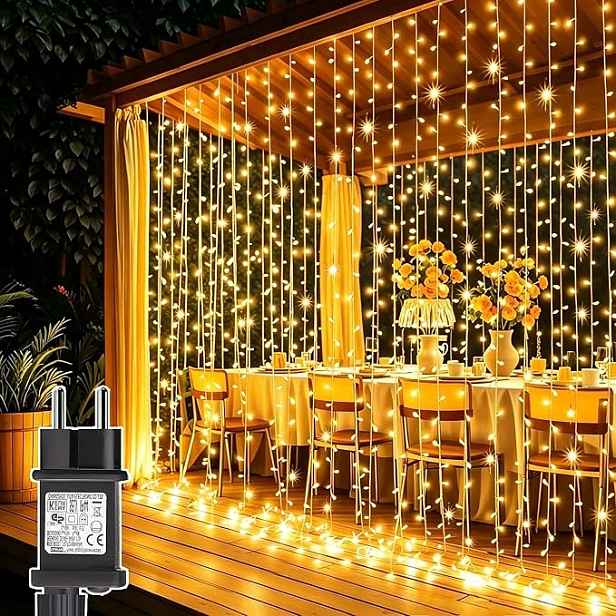 Světelný závěs 3 m x 3 m, 300 Led diod, 2 kusy