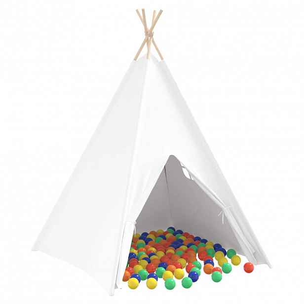 vidaXL Teepee stan Bílá 120 x 120 x 150 cm Textil a Plast
