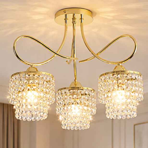 Závěsná Lampa Stropní Lustr Kule zlatá Moderní křišťálová glamour