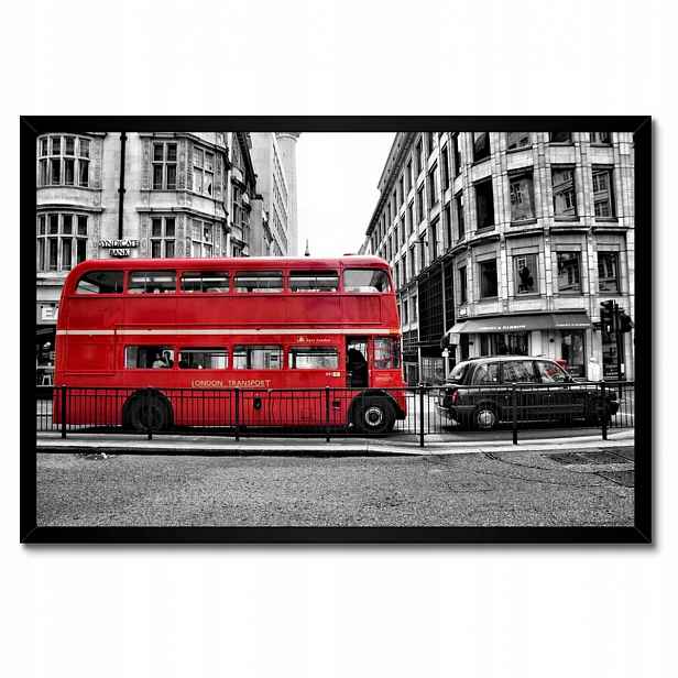 Plakáty v rámu 60x40 Červený autobus Londýn