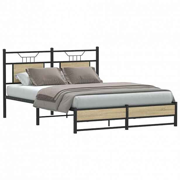 vidaXL Rám postele bez matrace dub sonoma 150x200 cm kompozitní dřevo