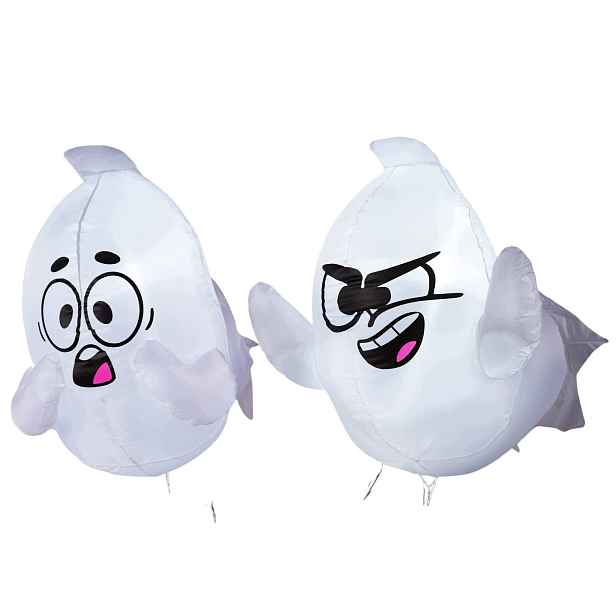 Halloweenští Nafukovací Duchové 2 Ks Led 2,6 M Pro Okno Zahrady, Dvora