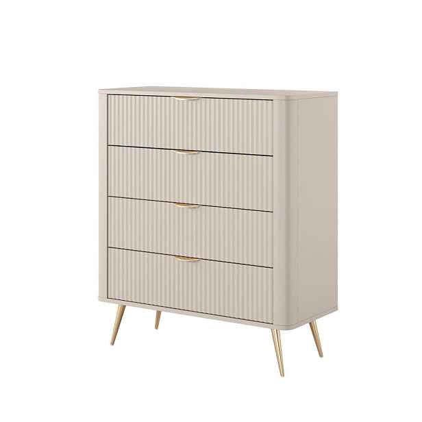 MASSENO KOMODA LANTANA, 88,2/101,2/38 cm se 4 zásuvkami a dvířky, béžová