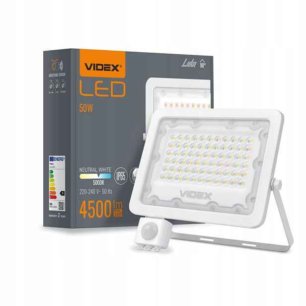 Videx Led reflektor s pohybovým senzorem 50W 5000K VLE-F2e-505W-S