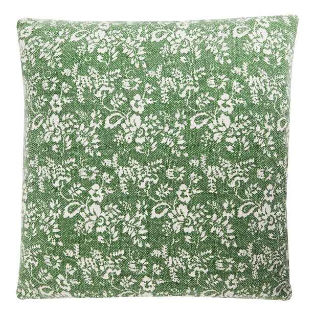 Zelený bavlněný polštář s výraznou texturou Flower Garden  – 60*60 cm Mars & More