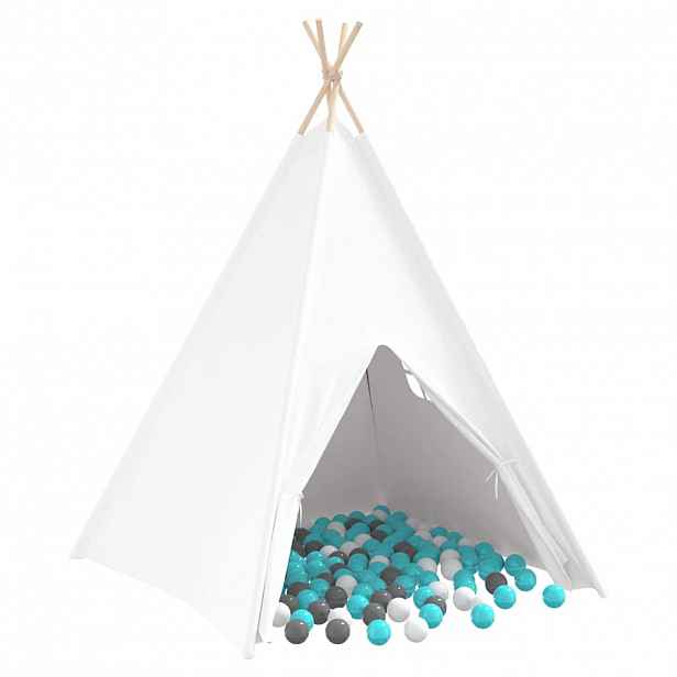 vidaXL Teepee stan Bílá 120 x 120 x 150 cm Textil a Plast