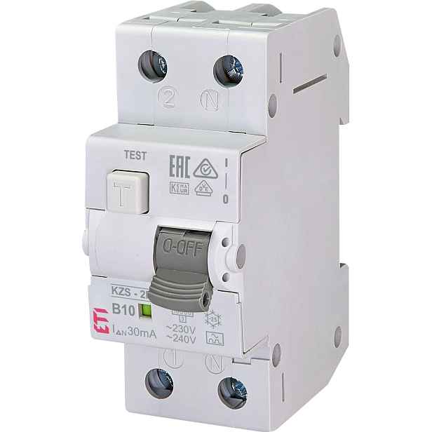 Chránič proudový s jištěním ETI KZS-2M A B10/0.03