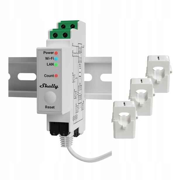 Elektroměr Shelly Pro 3EM V2 WiFi/Bluetooth/Matter