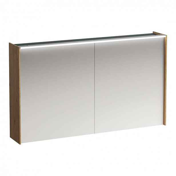 Laufen Lani - Zrcadlová skříňka s LED osvětlením, 71x122x21 cm, 2 dvířka, dub H4038221122671