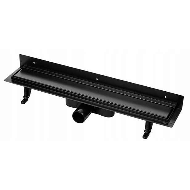 Laveo Basso Lineární odtok nástěnný 100 cm Černý mat