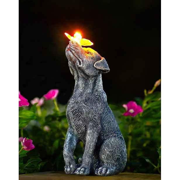 Solární Led Figurka Psa Zahradní Dekorace 22,5CM
