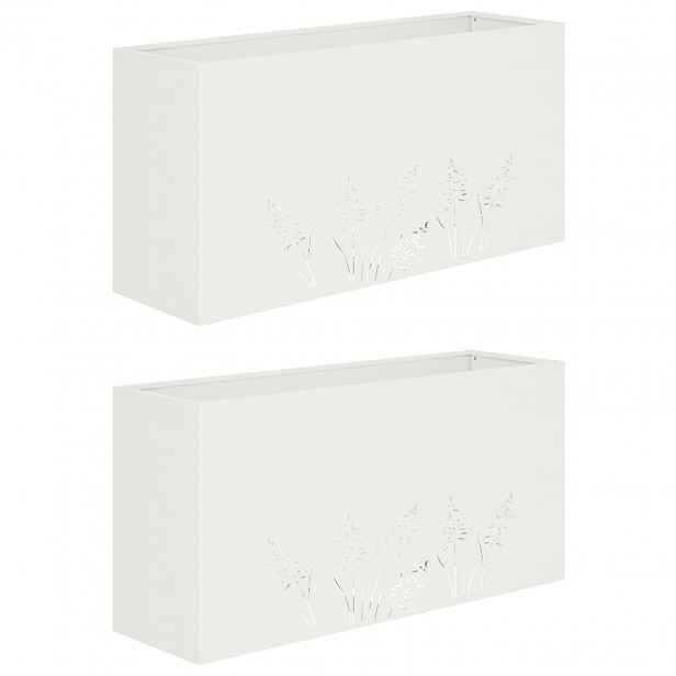 vidaXL Zahradní pěstebník 2 ks Bílá 100 x 20 x 49 cm