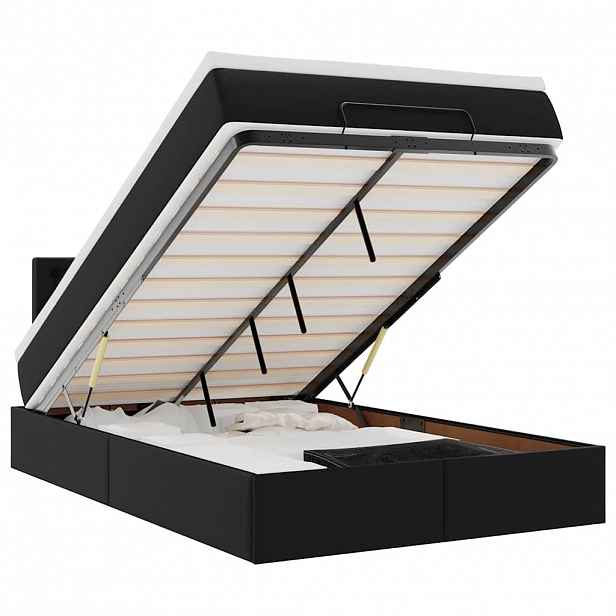 vidaXL Osmanský rám postele s matrací černá 120x190 cm umělá kůže