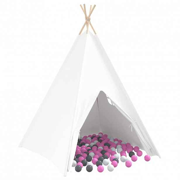 vidaXL Teepee stan Bílá 120 x 120 x 150 cm Textil a Plast