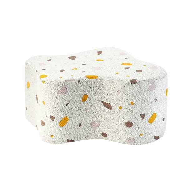 Bílý dětský puf z textilie bouclé/žinylkový Terrazzo Cloud – Wigiwama