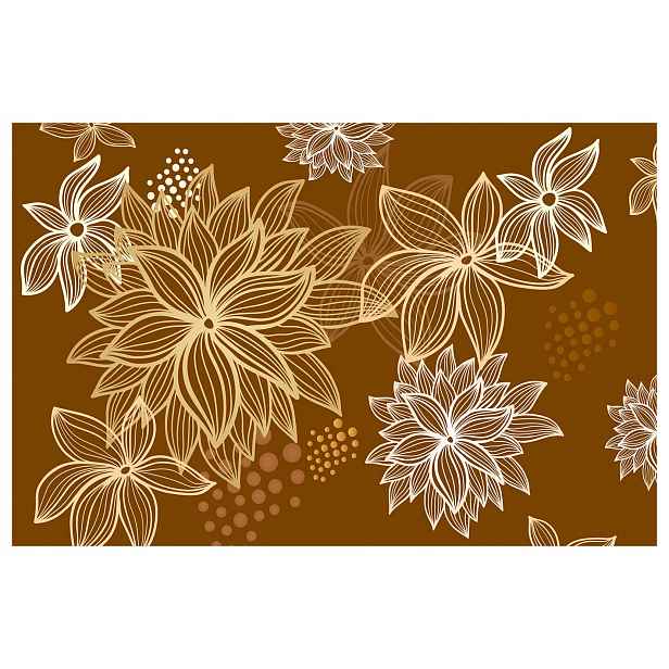 Fototapeta Květiny na hnědém pozadí Elegance linie Minimalismus 208x146 lepidlo