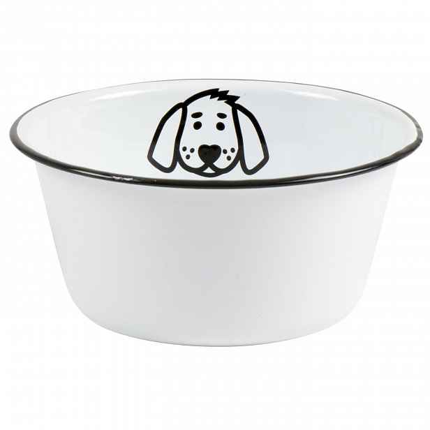 IB Laursen Bílá smaltovaná miska DOG MINI ENAMEL
