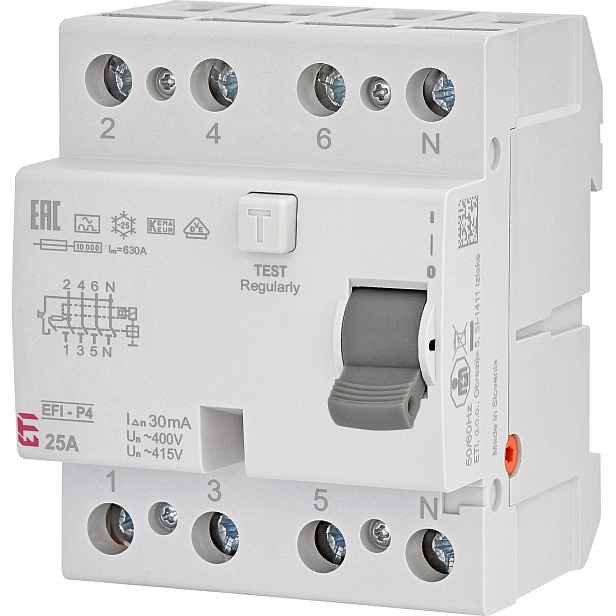 Chránič proudový ETI EFI-P4 25/0,03