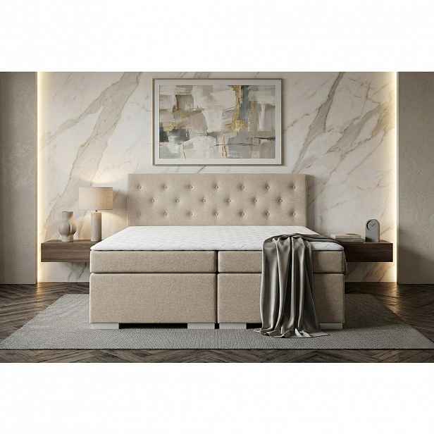 MID.YOU POSTEL BOXSPRING, 180/200 cm, béžová