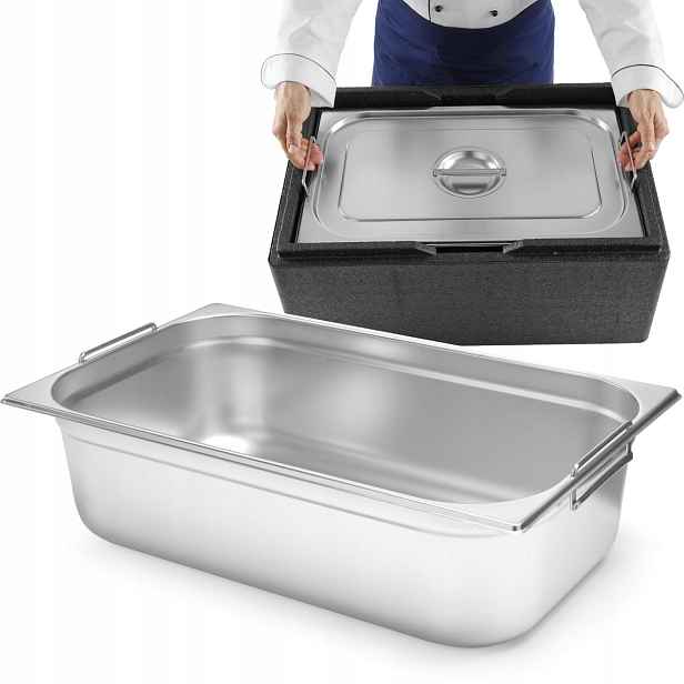 Gastronomická nádoba Gn 1/1 sklápěcí úchytky 530x325x150 mm 21 l