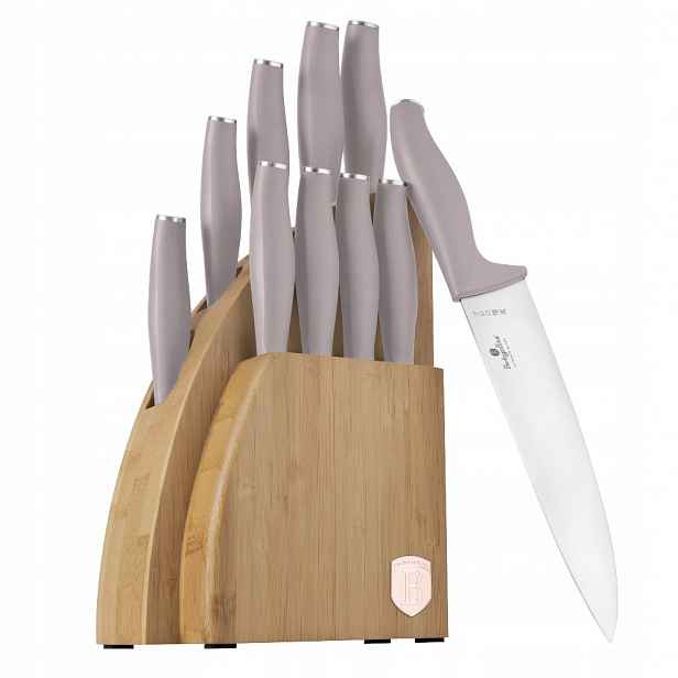 Sada nože ve stojanu Bamboo Berlinger Haus Taupe 10 ks BH-3122