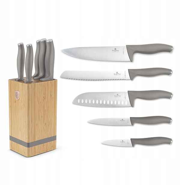 Sada Nožů Berlinger Haus BH-2974 Taupe V Bambusovém Bloku
