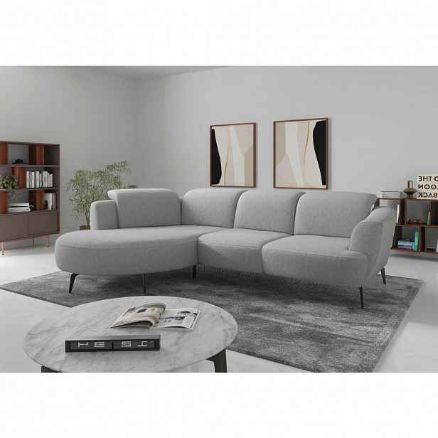 Sit & More ROHOVÁ SEDAČKA, textil, světle šedá