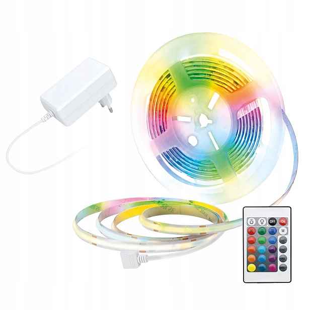 Led Smd Rgb pásek 3m, sada s adpatérem, dálkové ovládání, 10W/m,