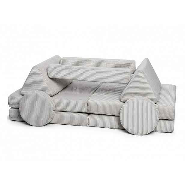 Velký multifunkční skládací bunkr z manšestru SOFA PURE Zvolte barvu: Šedá