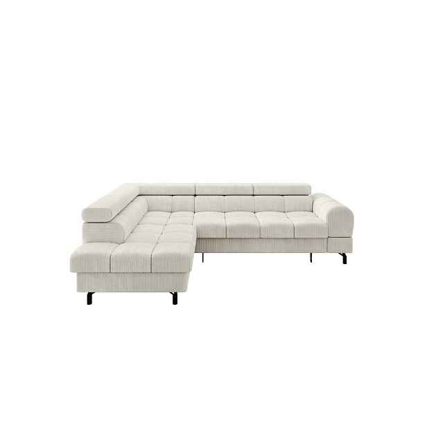 ALTDECOR ROHOVÁ SEDAČKA s funkcí spaní otomana vlevo LUMA-L 272x203x70 krémová manšestr