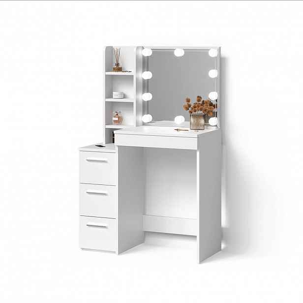 Livinity® TOALETNÍ STOLEK Ivera Bílá 79.9 cm s LED osvětlením