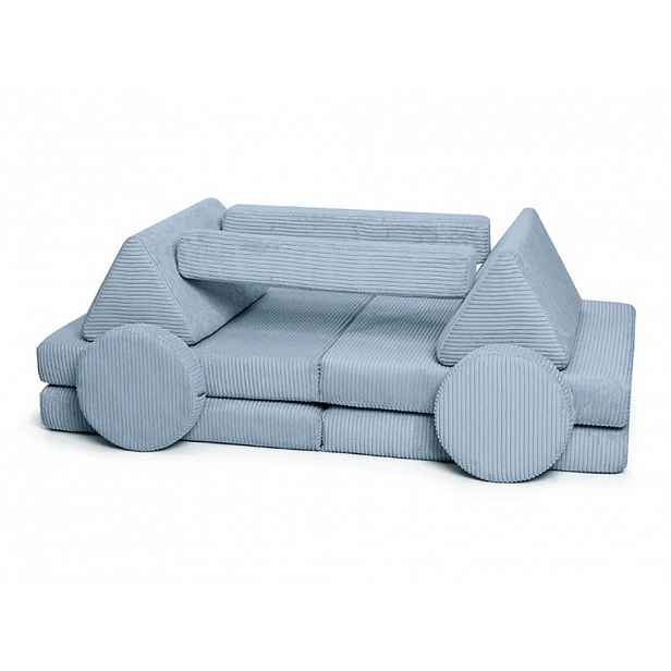 Velký multifunkční skládací bunkr z manšestru SOFA PURE Zvolte barvu: Modrá