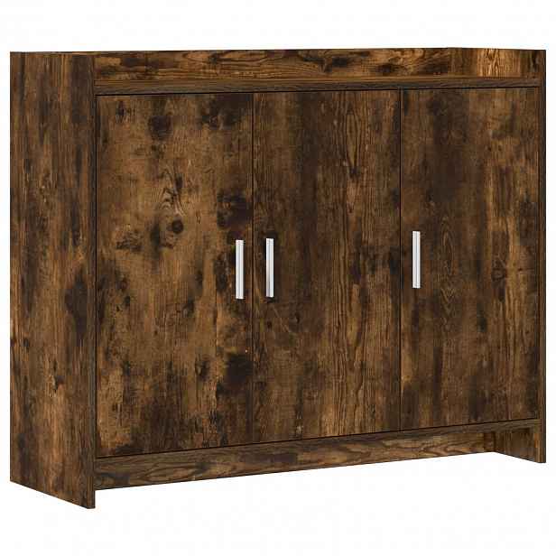 vidaXL Servírovací skříň Kouřový dub 98,5 x 33 x 80 cm