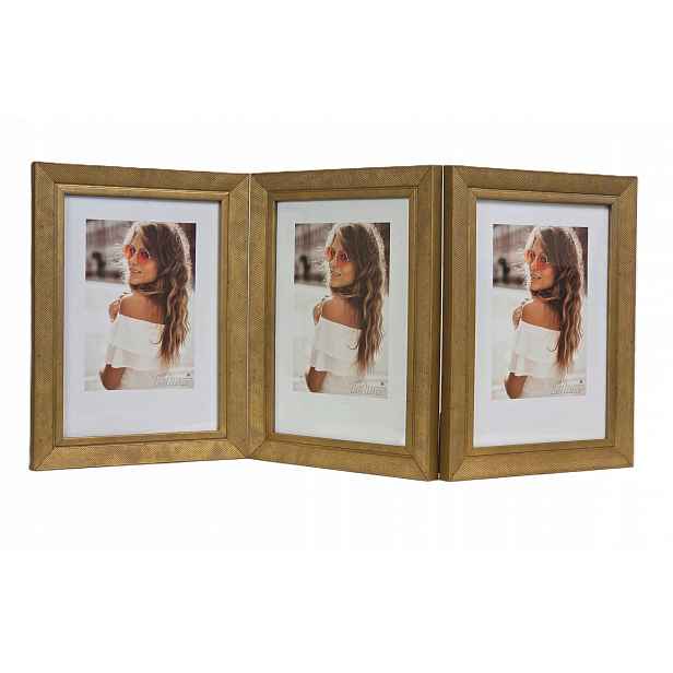 Galerie multirama Flash na fotografie 15x21 cm Trojitá vertikální/vertikální/vertikální Zlatá