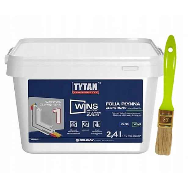 Tytan Wins Fólie v kapalině Vzduchotěsná montáž 2,4L Zev. Bílá Štětec Bonus