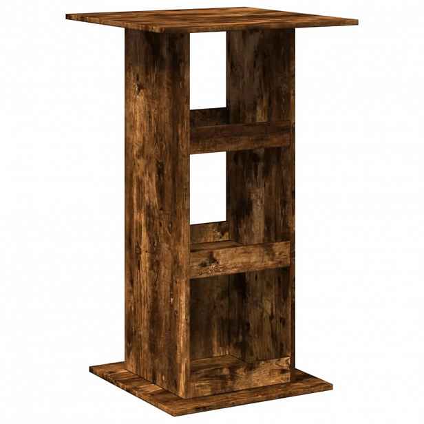 vidaXL Barový stůl s úložným prostorem kouřový dub 60 x 60 x 102 cm