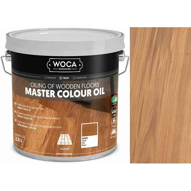 Woca Master Colour Oil White 2,5L bílý olej na dřevo, podlahy a schody