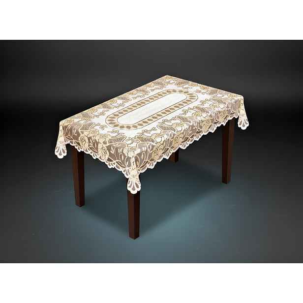 Žakárový ubrus ARTHUR více rozměrů krémová/zlatá MyBestHome Rozměr: 240x140 cm
