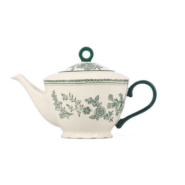 Zelená/slonovinová porcelánová konvice na čaj 920 ml Cyril – S|P Collection