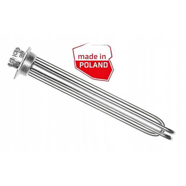Polská ohřívačka pro bojler C.o. třífázová Ku 6/4 3x3000W bez krytu