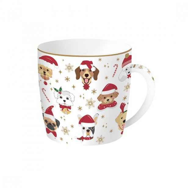 Porcelánový hrnek, 350 ml, "CHRISTMAS FRIENDS DOGS" - značka Easy Life
