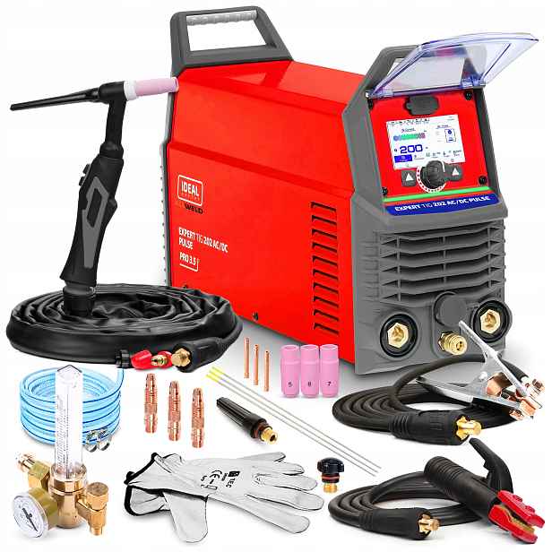 Svařovací Stroj Ideal Expert Tig 202 Ac DC Pulse PRO3.5 LCD 200A S Dálkovým Ovládáním