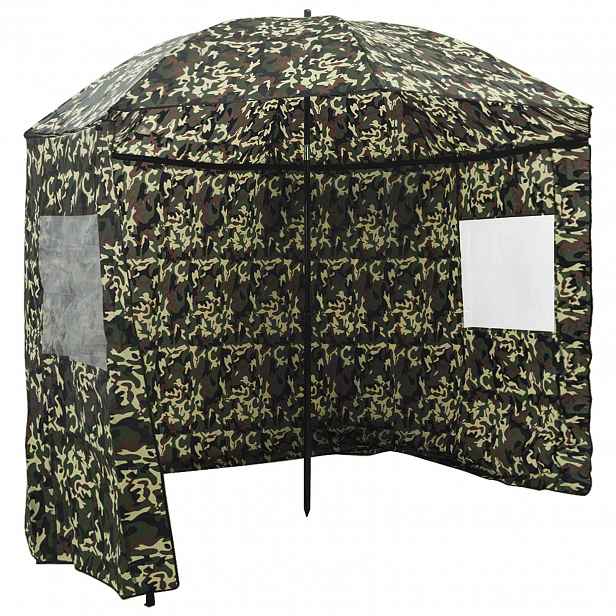 vidaXL Rybářský deštník 218 x 185 cm Oxford Polyester Maskáčová