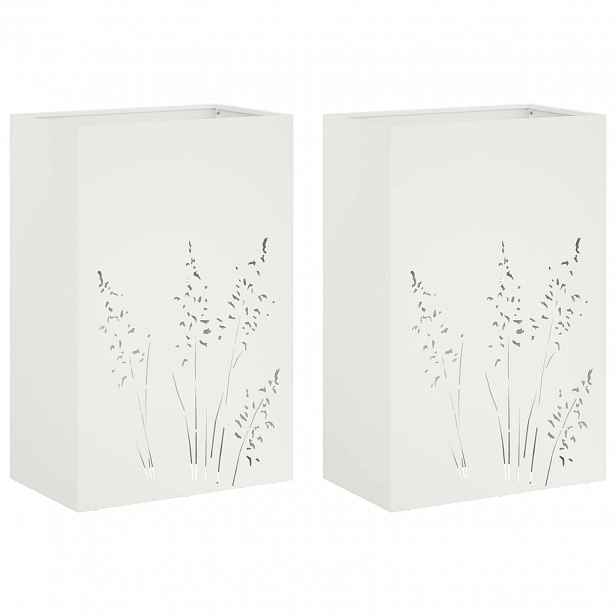 vidaXL Zahradní pěstebník 2 ks Bílá 50 x 30 x 75 cm