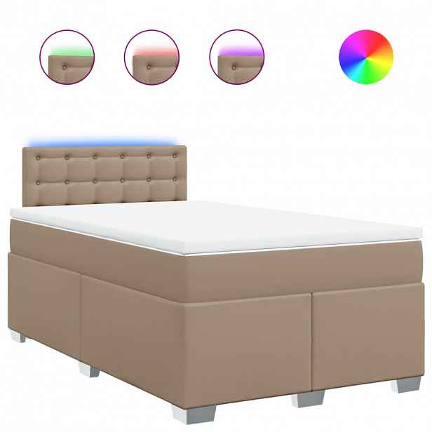 vidaXL Box spring postel s matrací cappuccino 120x200 cm umělá kůže