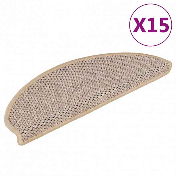 vidaXL Samolepící nášlapy na schody vzhled sisal 15 ks 65x21x4 cm