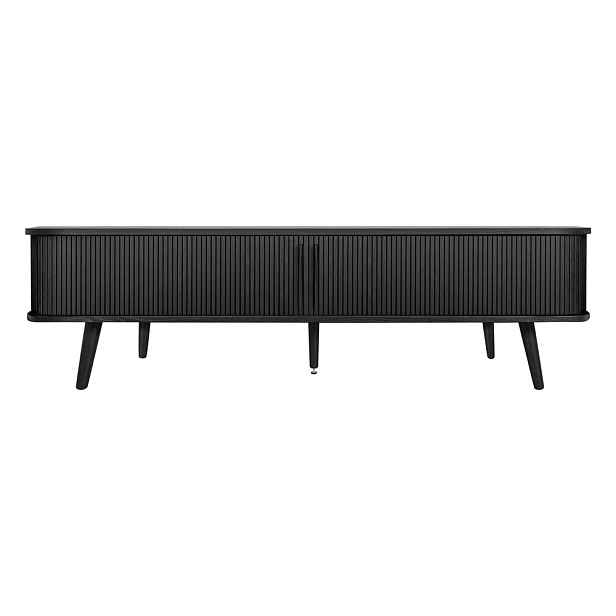 Černý TV stolek v dekoru dubu 178x50x40 cm Rove – Woodman