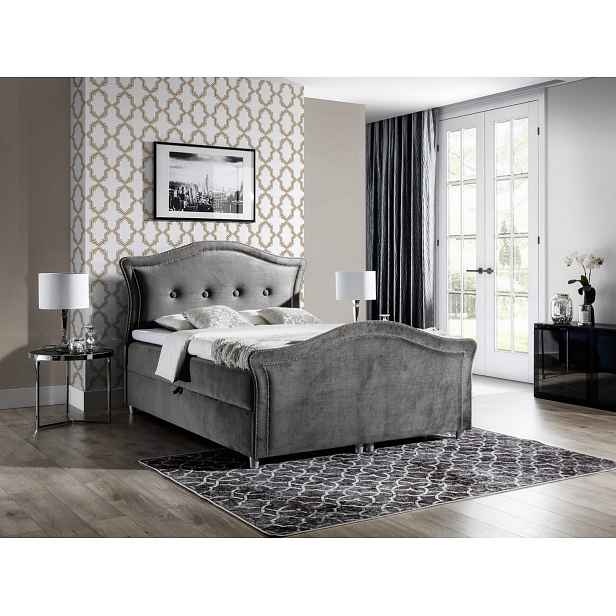 Kouzelná rustikální postel Bradley Lux 140x200, šedá